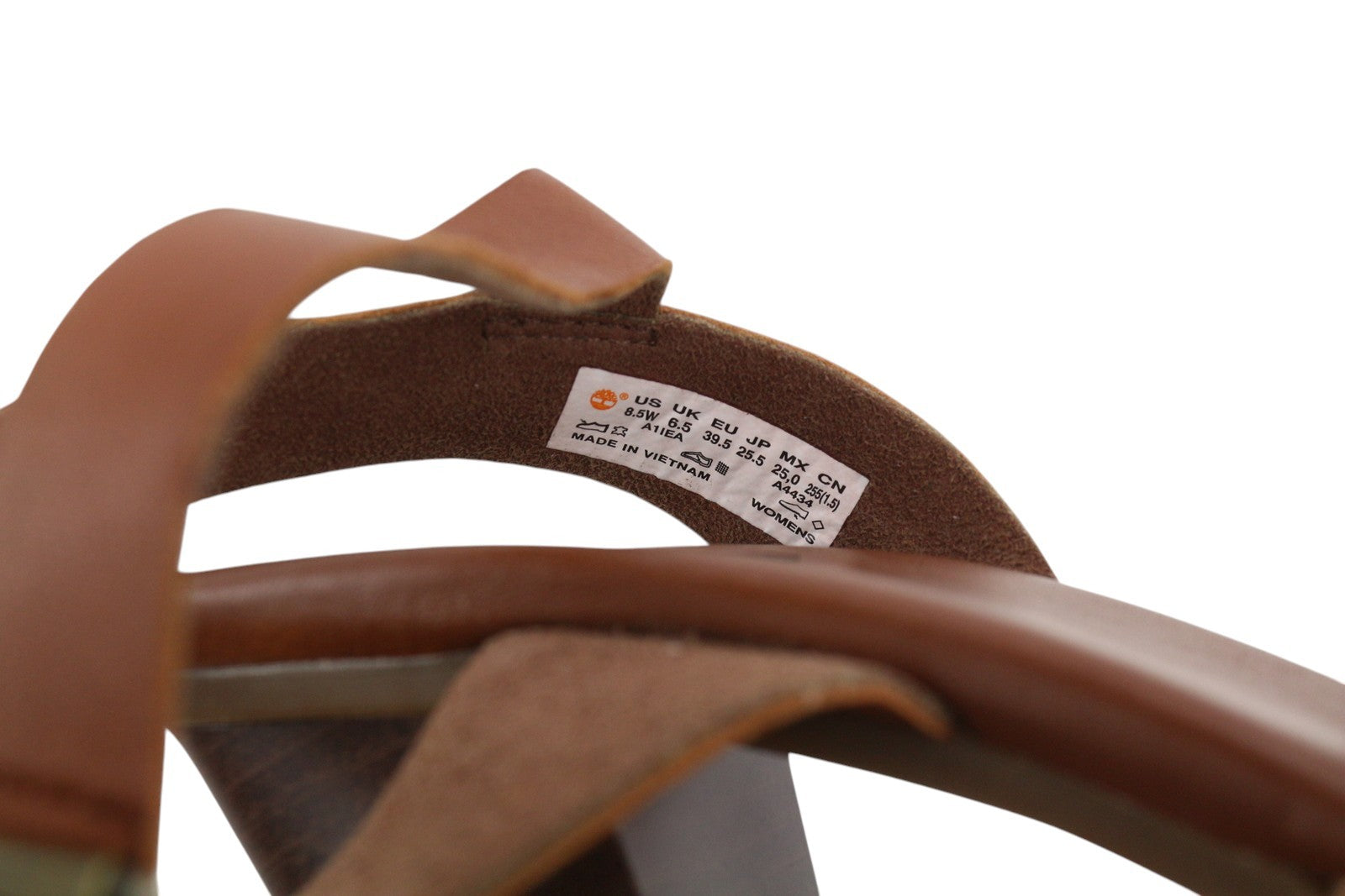 TIMBERLAND A1IEA Women's EU39.5 Brown Leather Buckle Strap Heeled Sandals