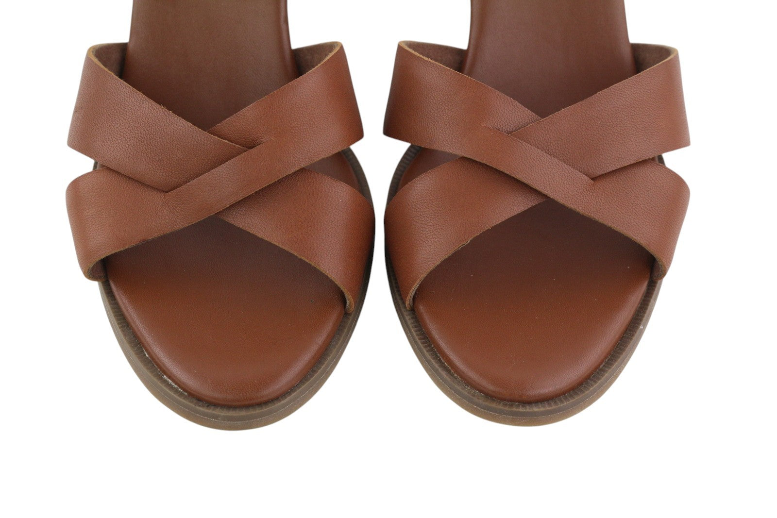 TIMBERLAND A1IEA Women's EU39.5 Brown Leather Buckle Strap Heeled Sandals