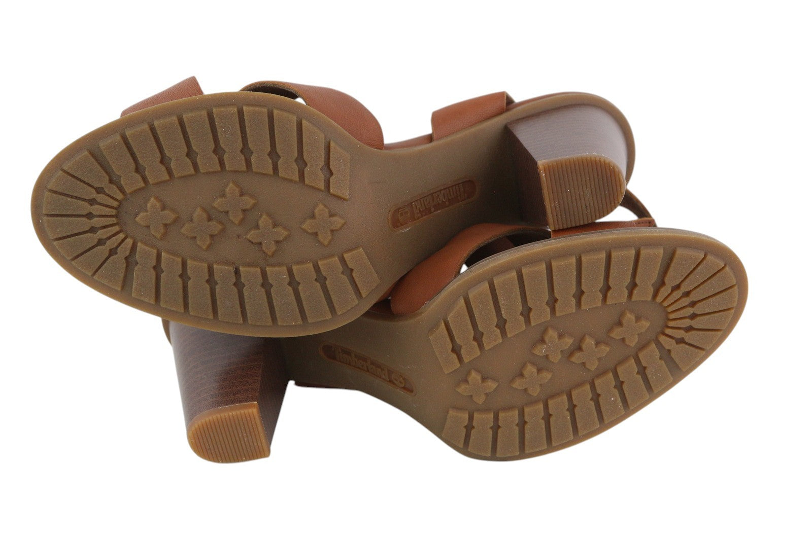 TIMBERLAND A1IEA Women's EU39.5 Brown Leather Buckle Strap Heeled Sandals