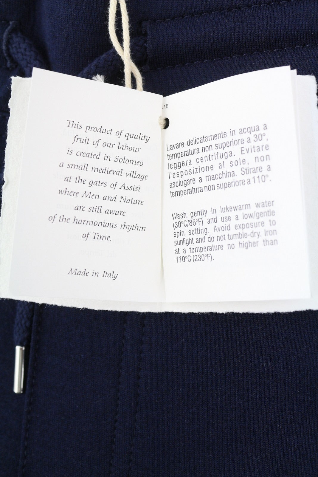 BRUNELLO CUCINELLI Men Trousers L Blue Cashmere Blend Drawstring Sweatpants