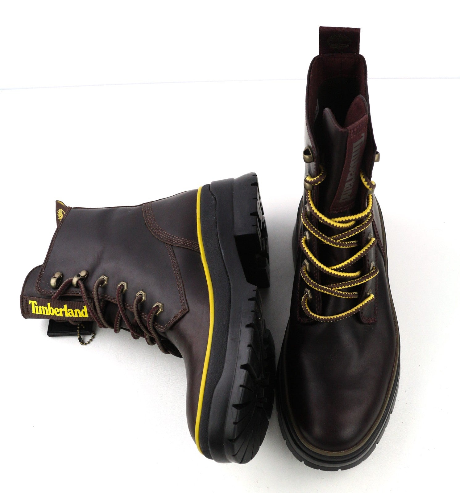 TIMBERLAND A2F7G-A5019 Women's EU39.5/40 Dark Purple Leather Lace-Up High-Tops