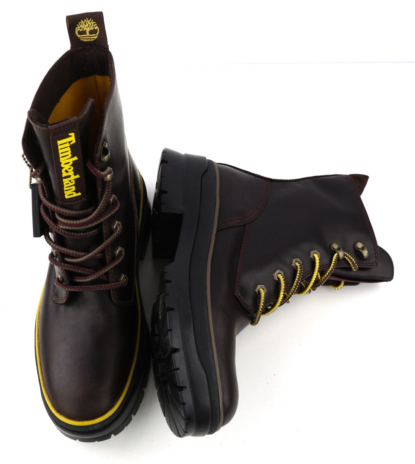 TIMBERLAND A2F7G-A5019 Women's EU39.5/40 Dark Purple Leather Lace-Up High-Tops