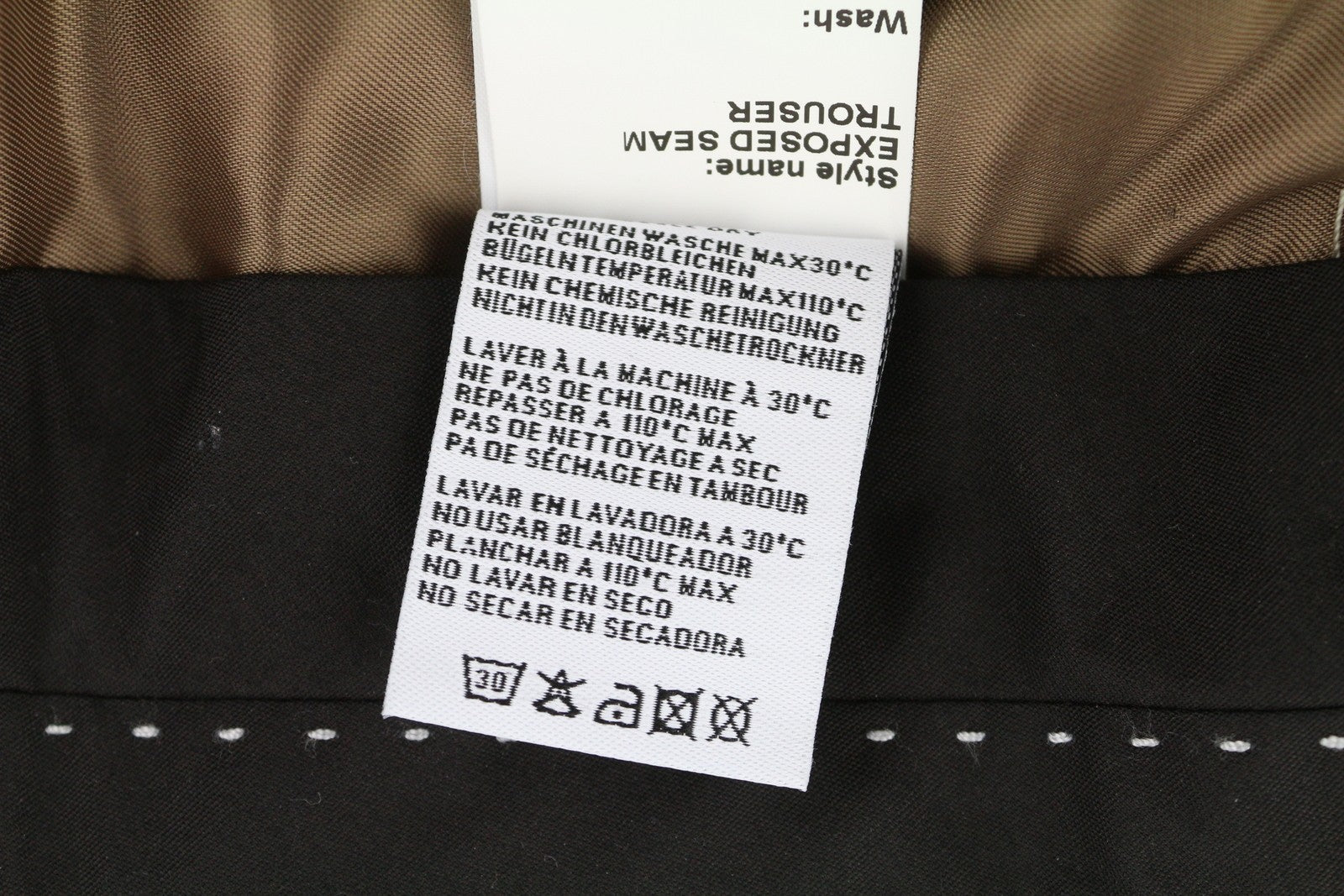 R13 Expored Seam Women Trousers 27 Melange Beige Wool Flared Leg Button RRP799