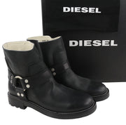 DIESEL D-Throuper Women's EU40 Black Leather Pull-On Casual Boots RRP€280