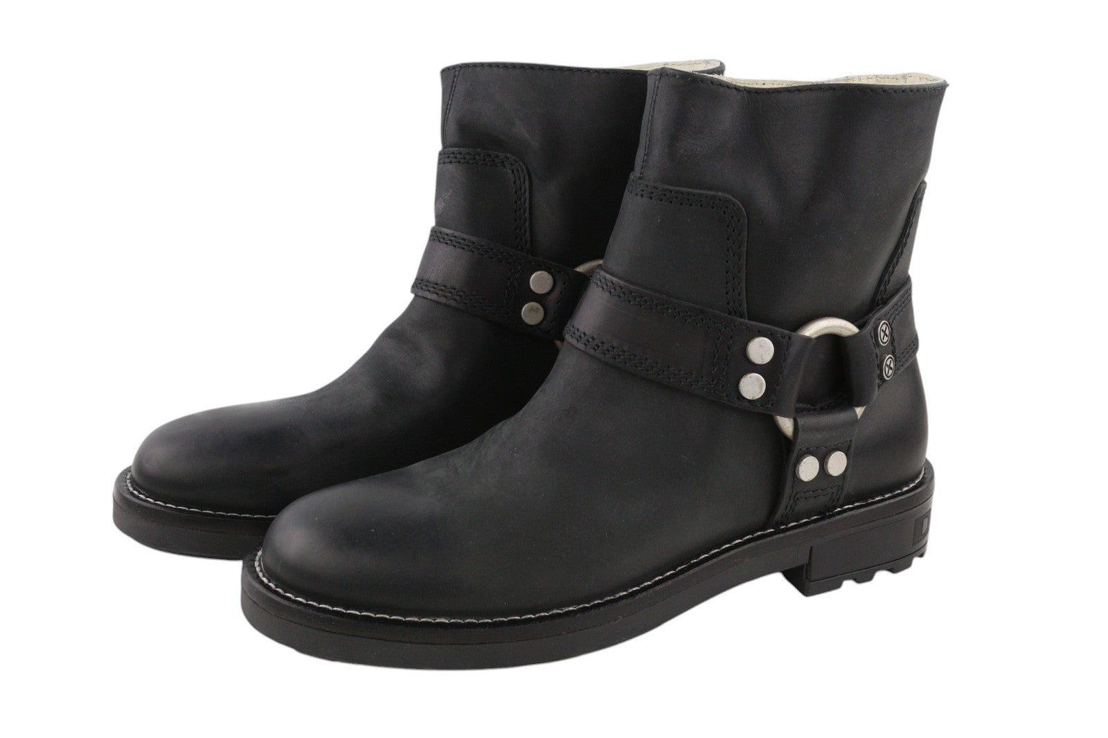 DIESEL D-Throuper Women's EU40 Black Leather Pull-On Casual Boots RRP€280