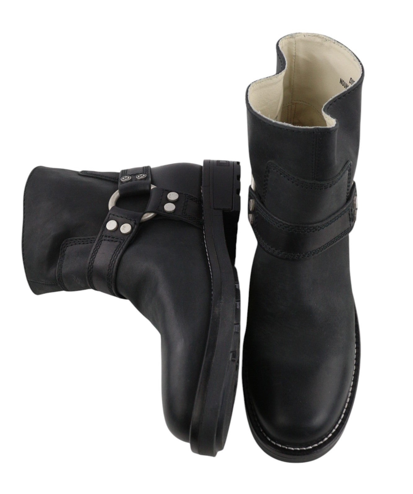 DIESEL D-Throuper Women's EU40 Black Leather Pull-On Casual Boots RRP€280