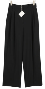BRUNELLO CUCINELLI Women Trousers EU38 Black Pleated High Waist Zip Flared Leg
