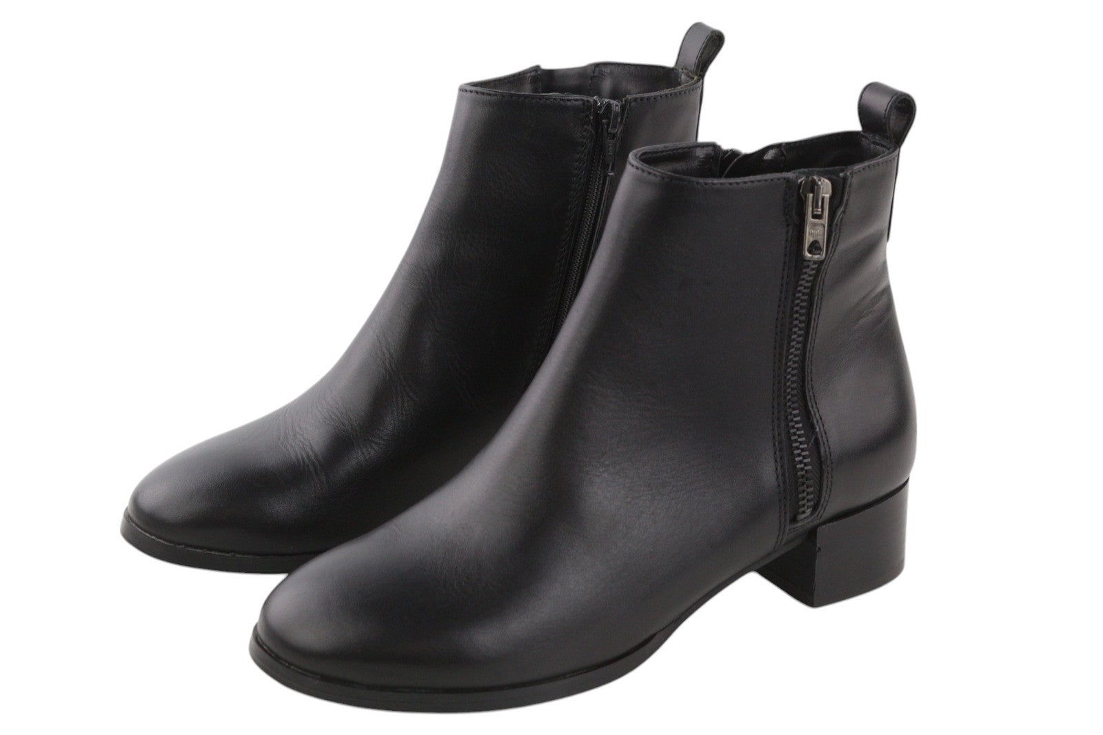 DIESEL D-Arlin Women's EU39 Black Zipped Leather Ankle Heel Shoes RRP€260