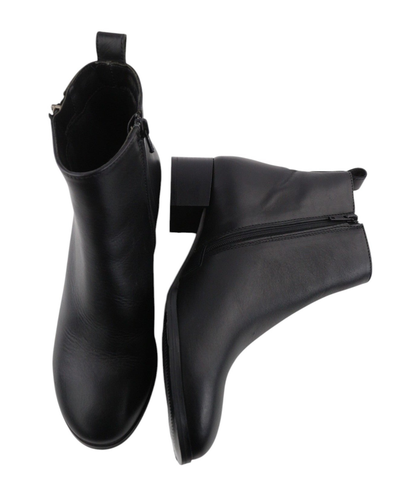 DIESEL D-Arlin Women's EU39 Black Zipped Leather Ankle Heel Shoes RRP€260