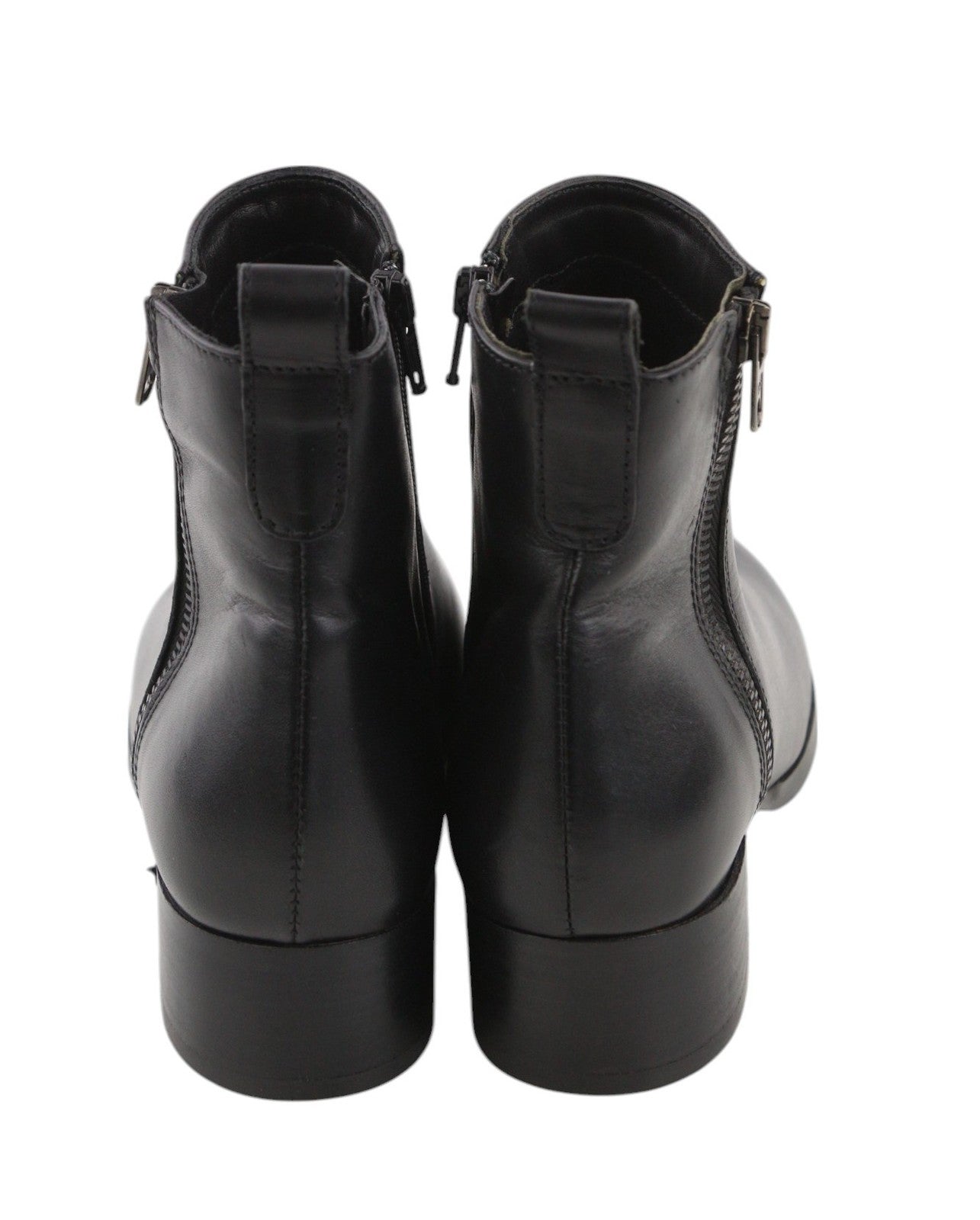 DIESEL D-Arlin Women's EU39 Black Zipped Leather Ankle Heel Shoes RRP€260