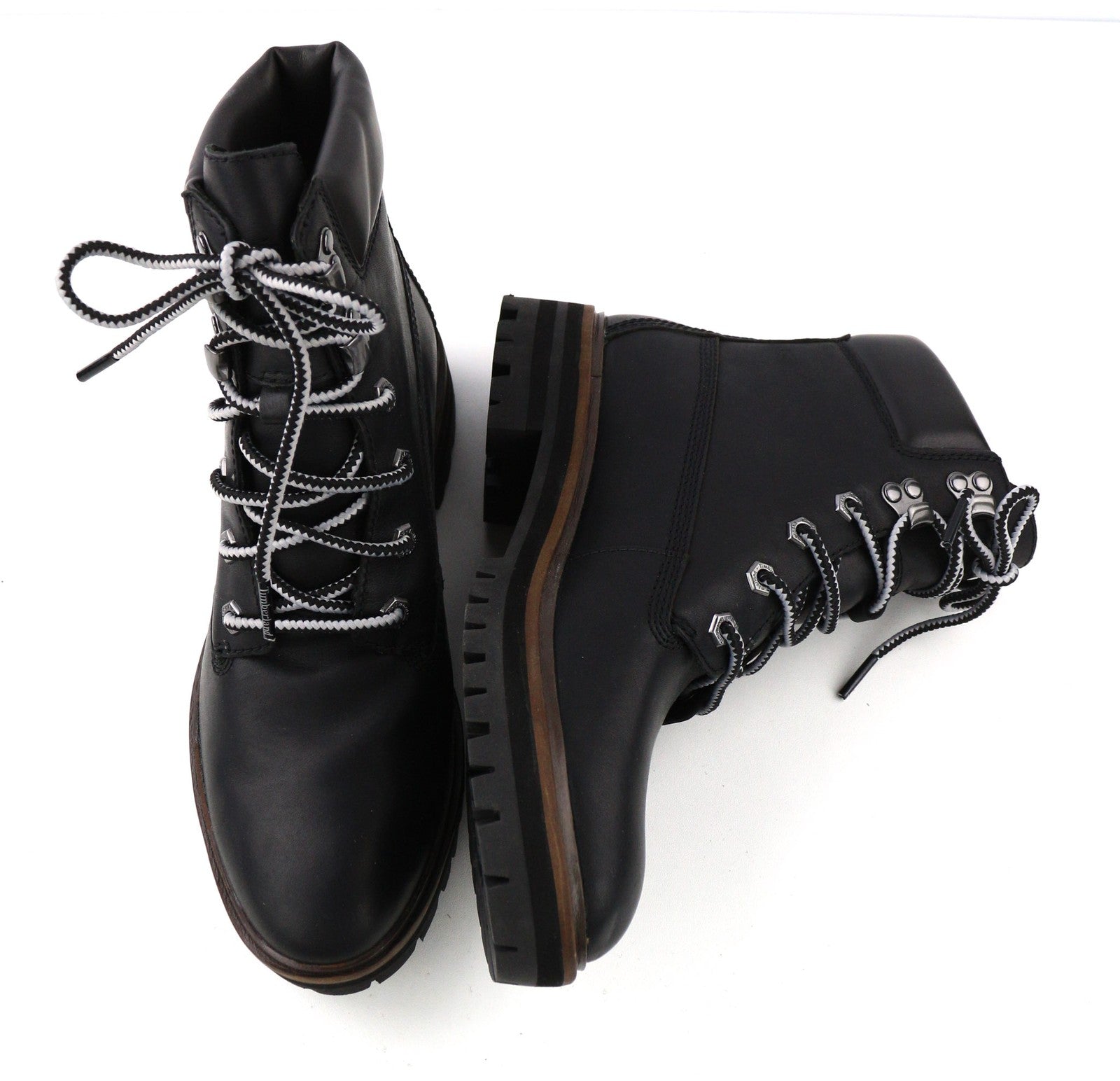 TIMBERLAND A1RCH-A3519 Women's EU37.5/38 Black Leather Lace High-Top Trainers