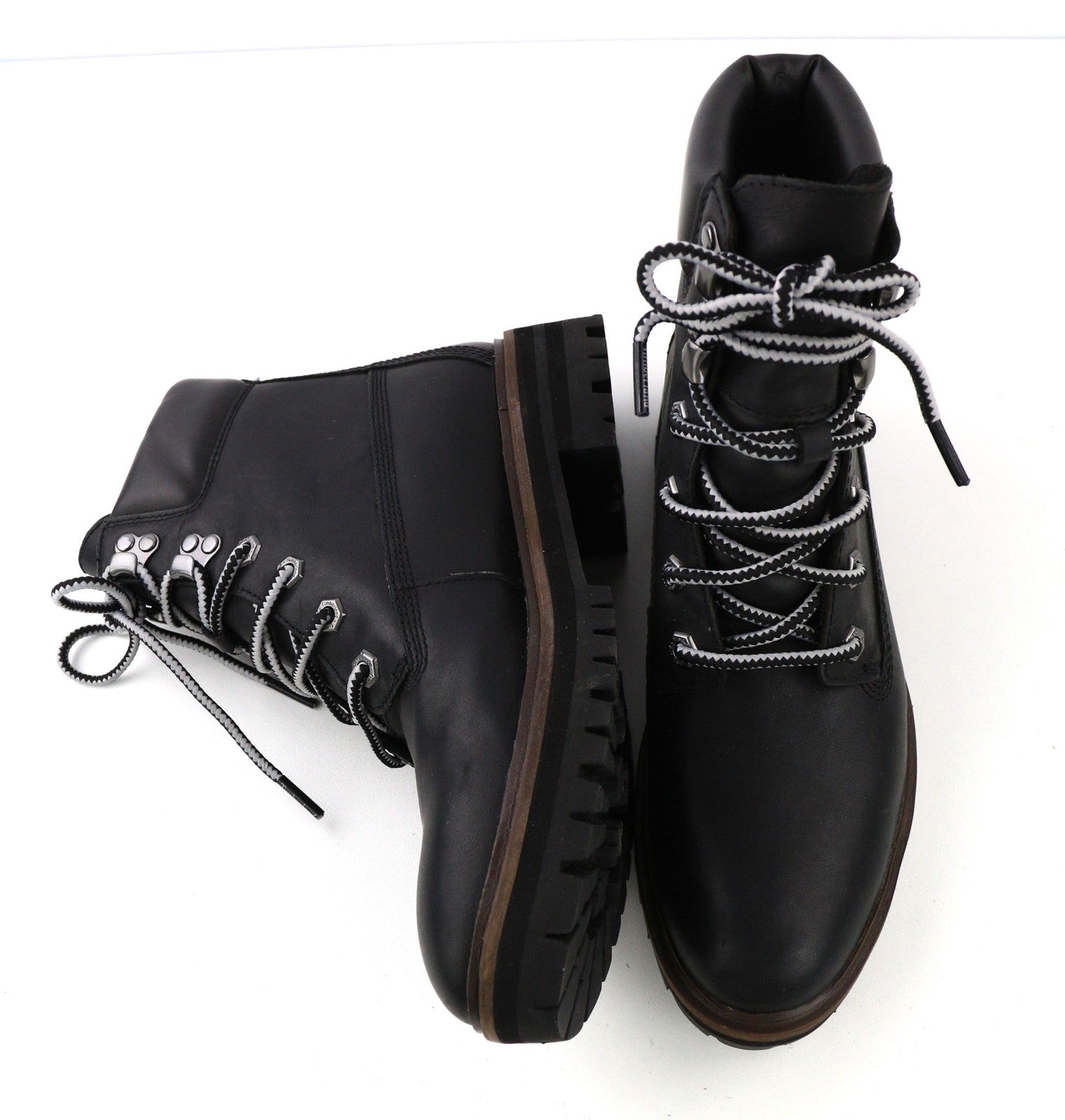 TIMBERLAND A1RCH-A3519 Women's EU37.5/38 Black Leather Lace High-Top Trainers