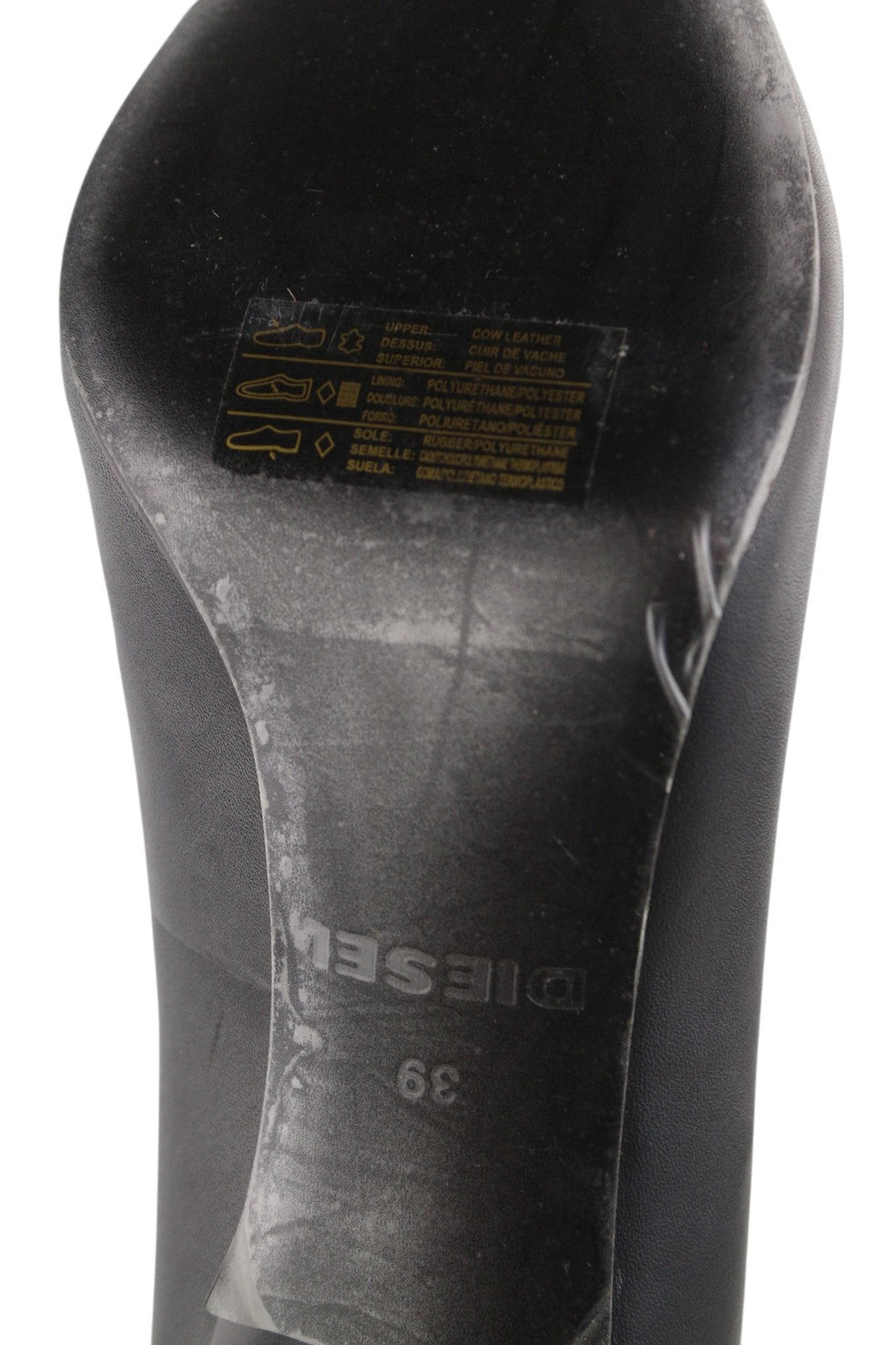 DIESEL Femme-D Women's EU39 Black Leather Stiletto High-Heel RRP€240