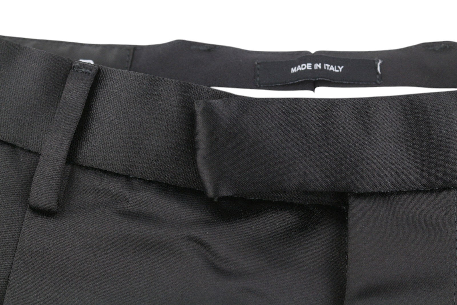 R13 Relaxed Cropped Pleated Women Trousers 24 Black Satin Look Ankle Length FW25