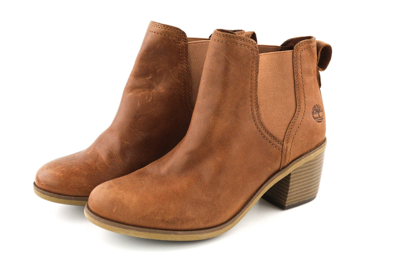 TIMBERLAND A1Z5G-A6234 Women's EU37.5/38 Brown Leather Ankle Heel Shoes