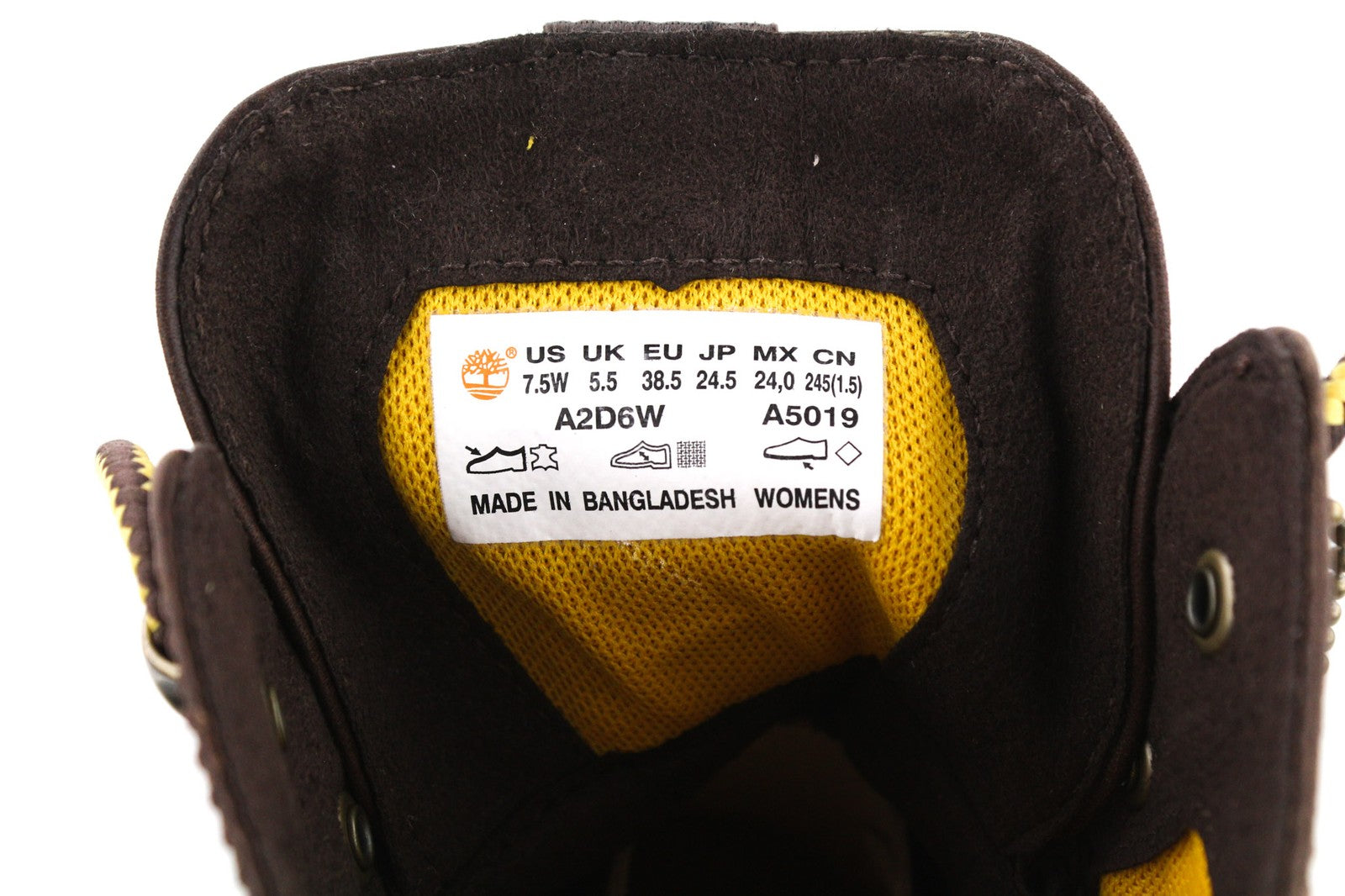 TIMBERLAND A2D6W-A5019 Women's EU38/38.5 Dark Brown Leather Lace High-Tops