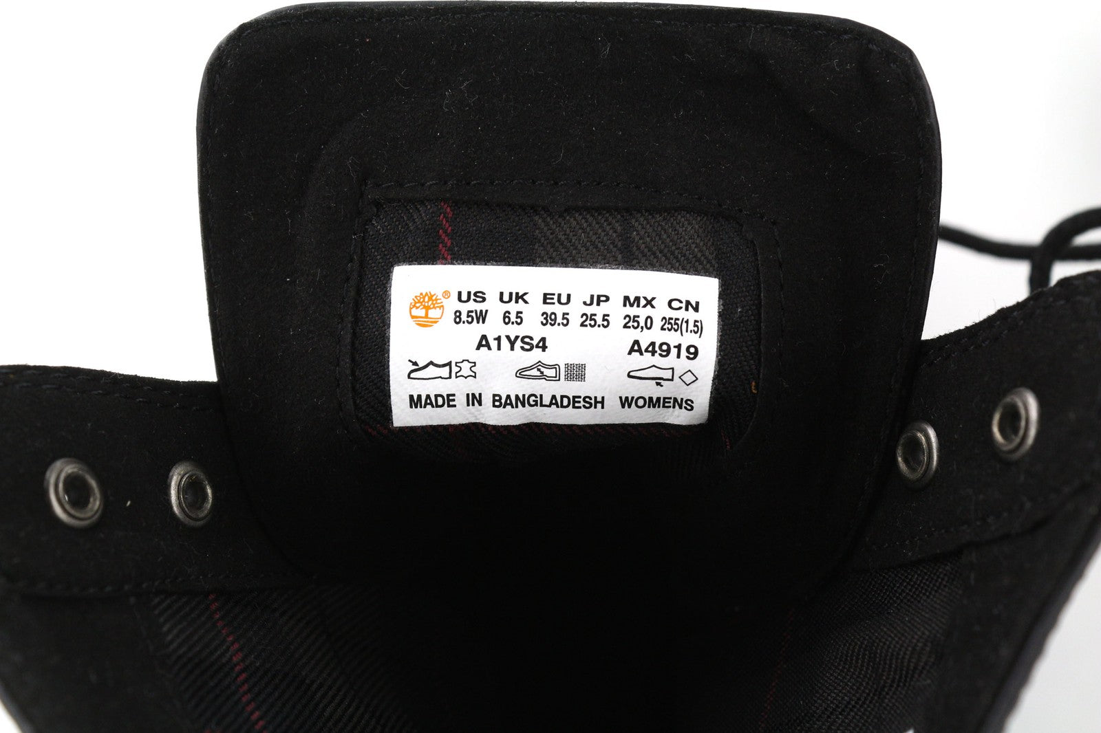 TIMBERLAND A1YS4-A4919 Women's EU39/39.5 Black Genuine Leather Lace Boots