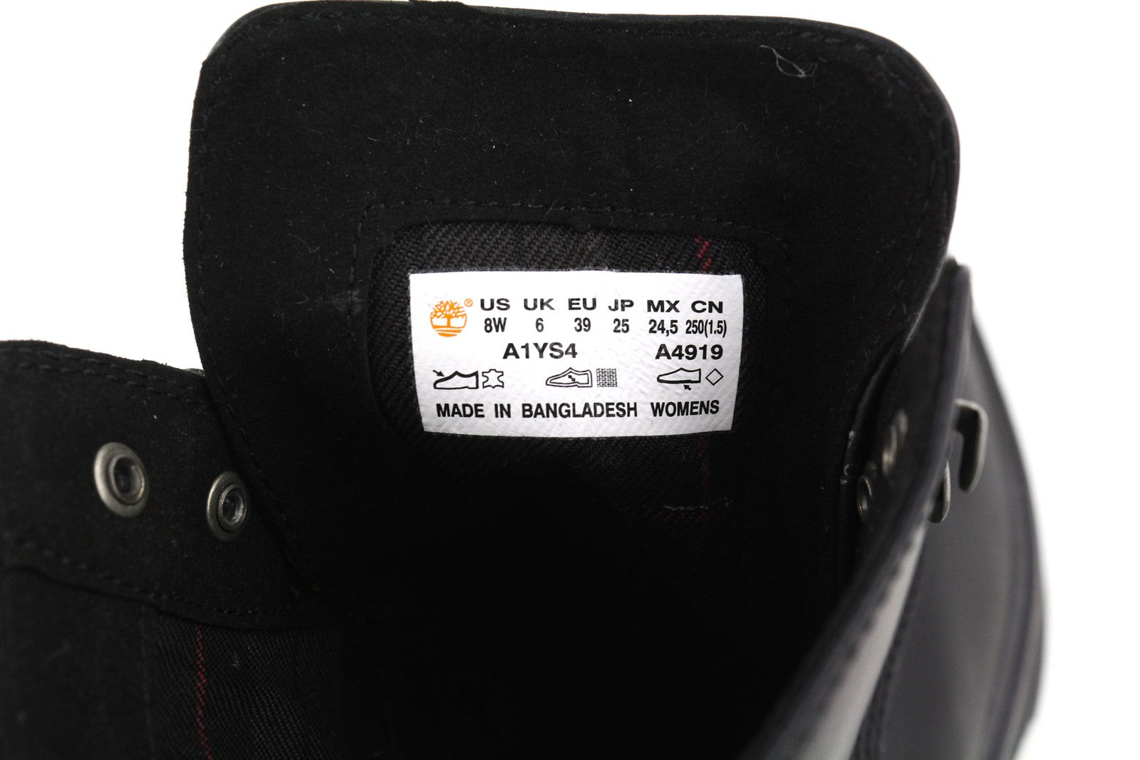 TIMBERLAND A1YS4-A4919 Women's EU39/39.5 Black Genuine Leather Lace Boots