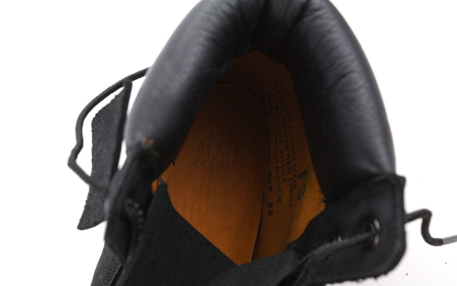 TIMBERLAND 8658A-A3398 Women's ~EU38.5/39 Black Logo Leather High-Top Boots