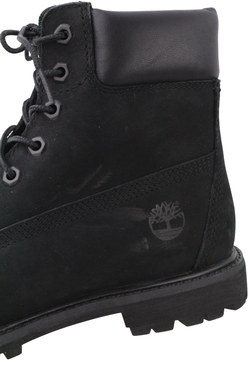 TIMBERLAND 8658A-A3398 Women's ~EU38.5/39 Black Logo Leather High-Top Boots