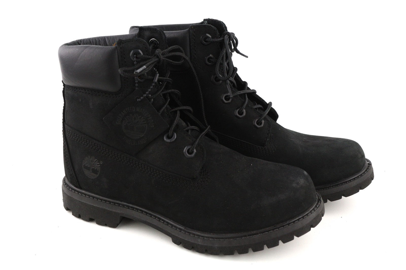 TIMBERLAND 8658A-A3398 Women's ~EU38.5/39 Black Logo Leather High-Top Boots