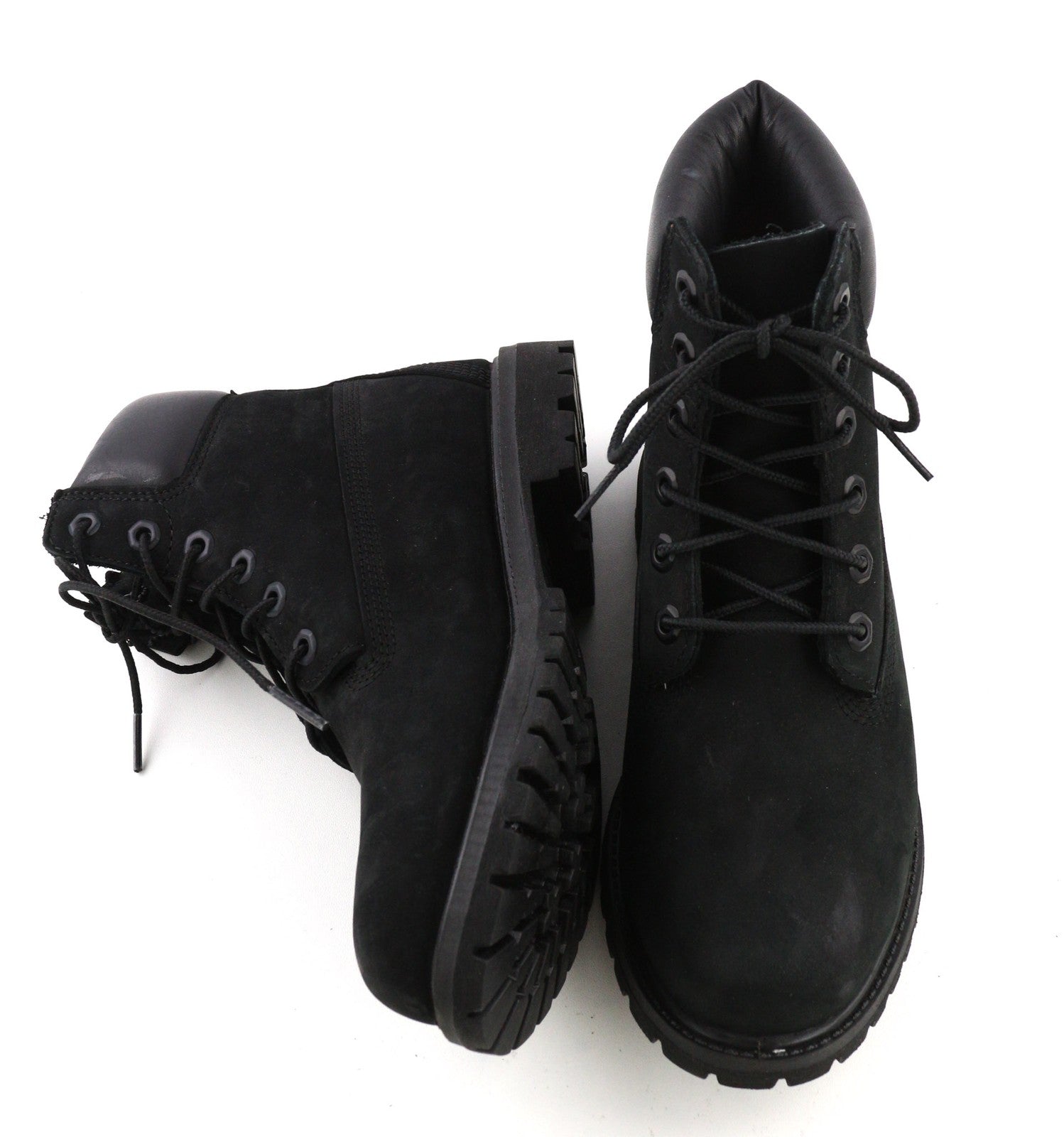 TIMBERLAND 8658A-A3398 Women's ~EU38.5/39 Black Logo Leather High-Top Boots