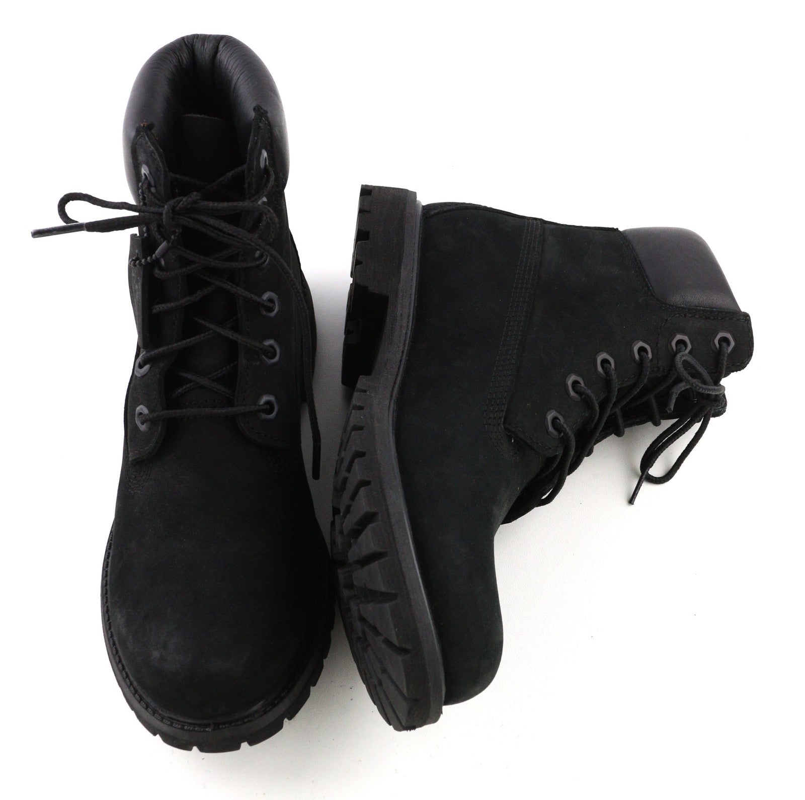 TIMBERLAND 8658A-A3398 Women's ~EU38.5/39 Black Logo Leather High-Top Boots