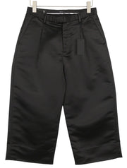 R13 Relaxed Cropped Pleated Women Trousers 27 Black Satin Look Ankle Length FW25