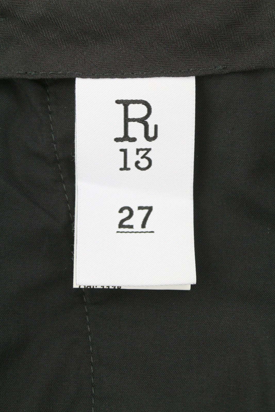 R13 Relaxed Cropped Pleated Women Trousers 27 Black Satin Look Ankle Length FW25