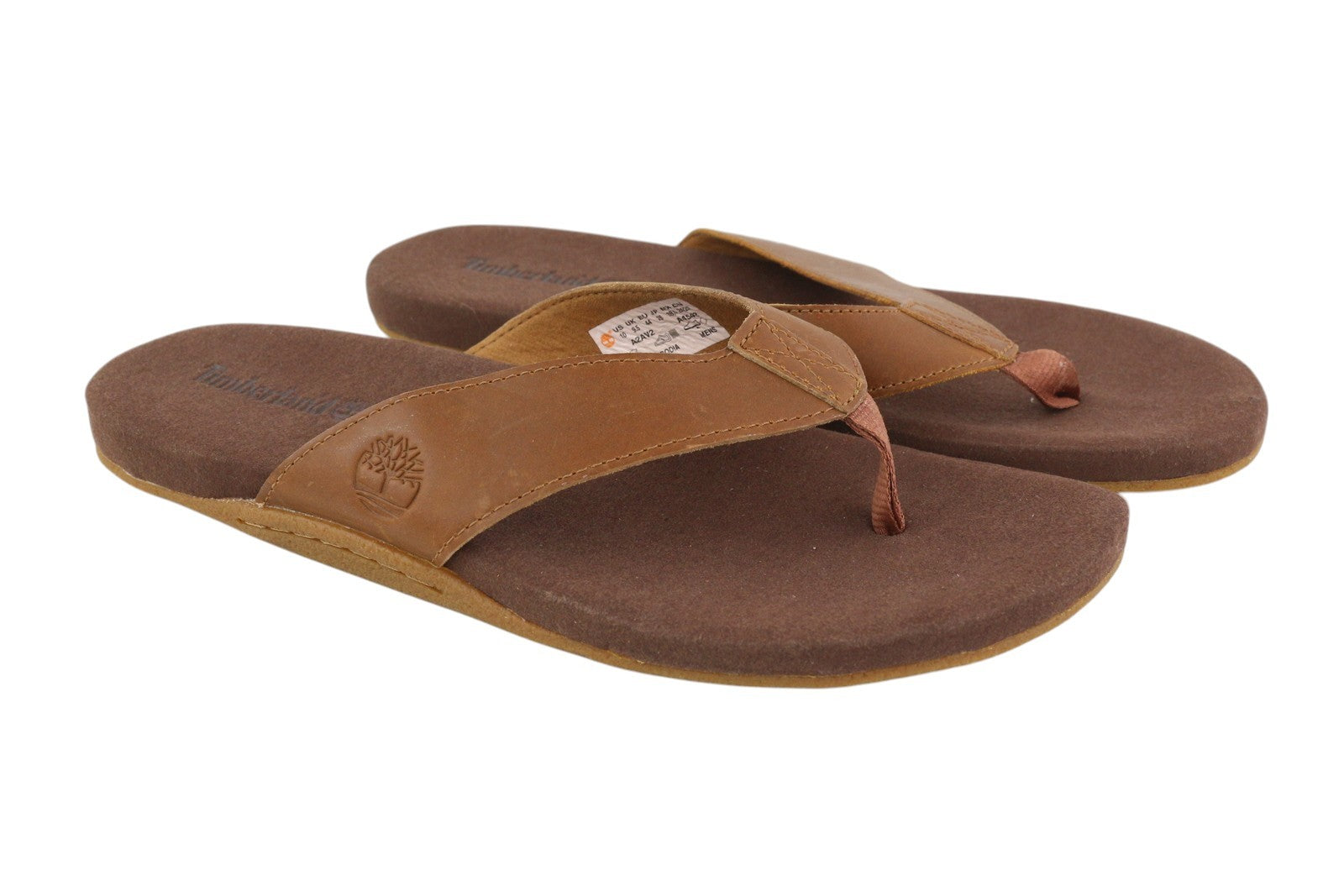 TIMBERLAND A2AV2 Men's EU44 Brown Leather Narrow Slip-On Flats Casual Shoes