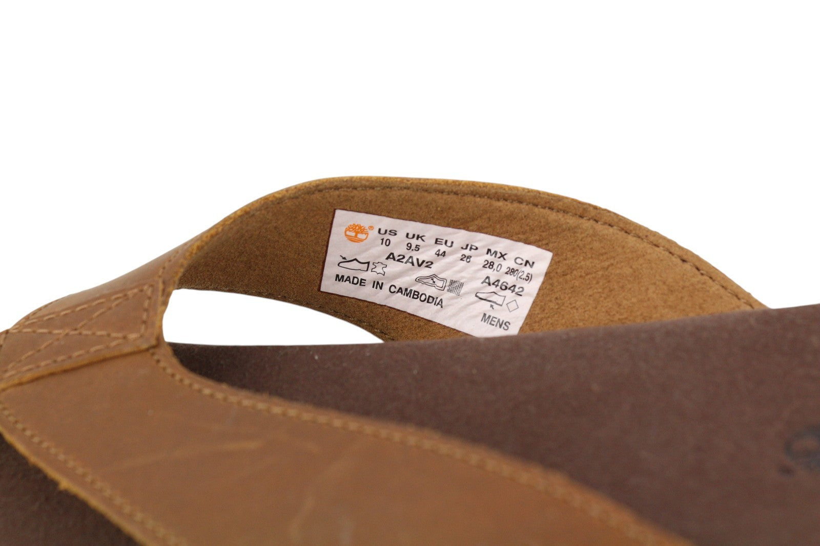 TIMBERLAND A2AV2 Men's EU44 Brown Leather Narrow Slip-On Flats Casual Shoes