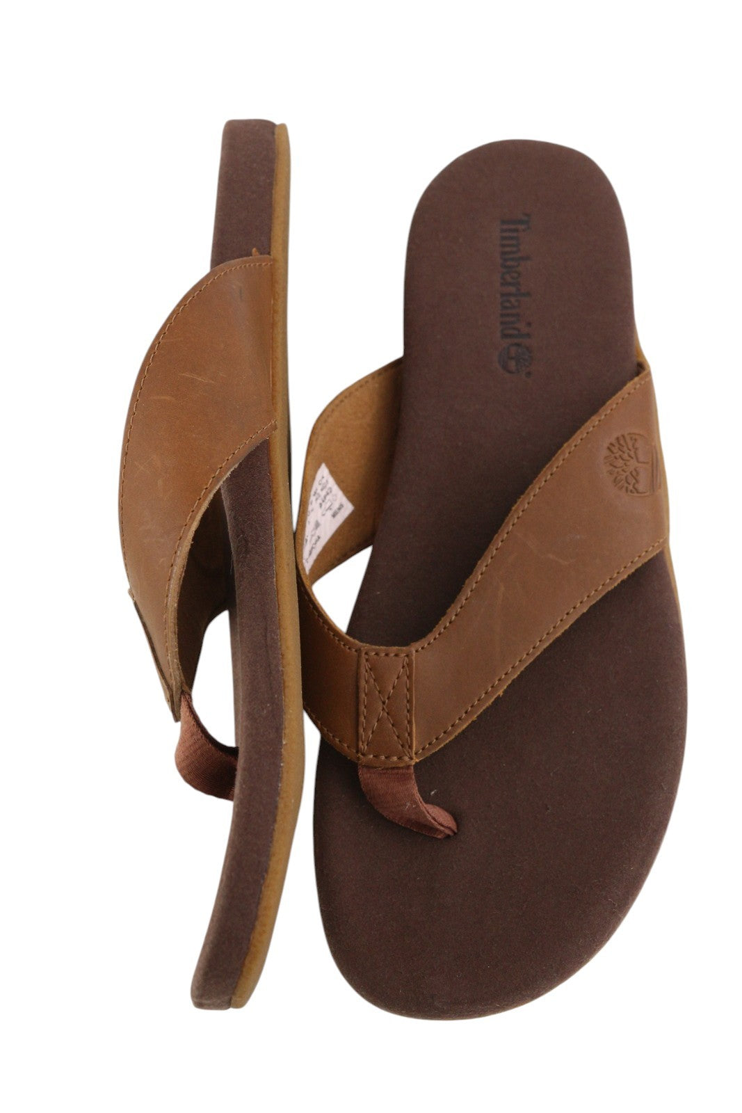 TIMBERLAND A2AV2 Men's EU44 Brown Leather Narrow Slip-On Flats Casual Shoes