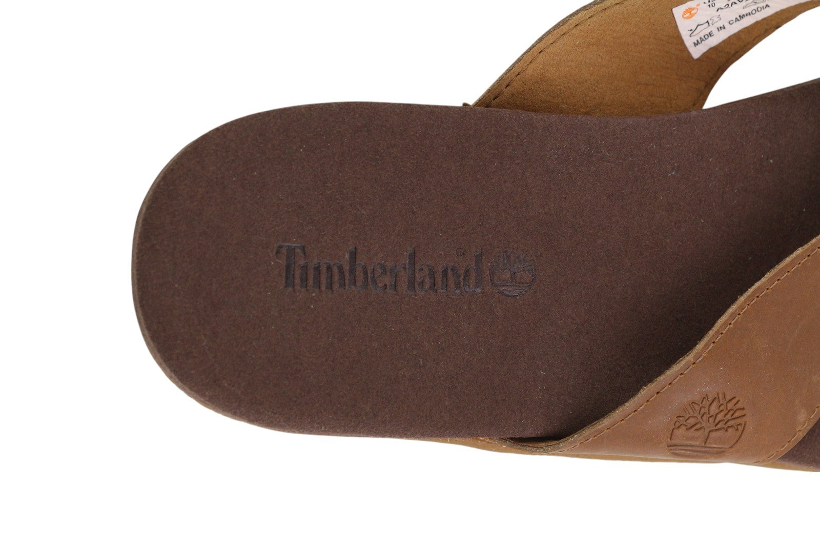 TIMBERLAND A2AV2 Men's EU44 Brown Leather Narrow Slip-On Flats Casual Shoes