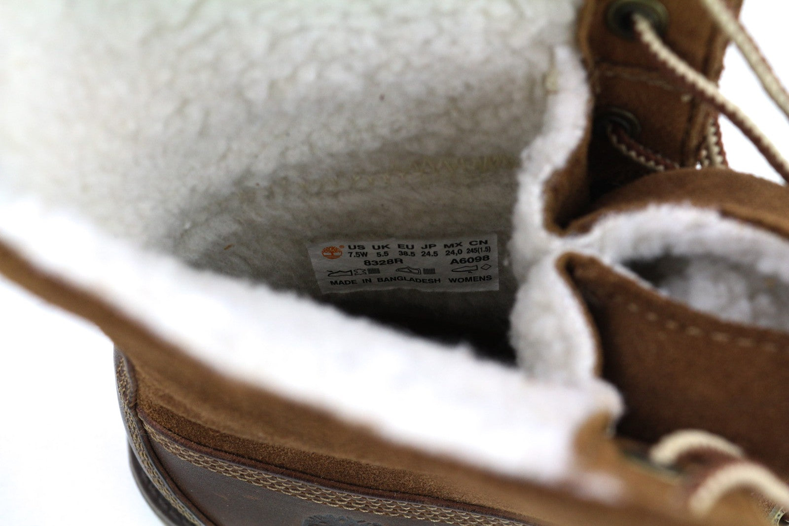 TIMBERLAND 8328R-A6098 Women's EU38.5/39 Brown Leather High-Top Sneakers