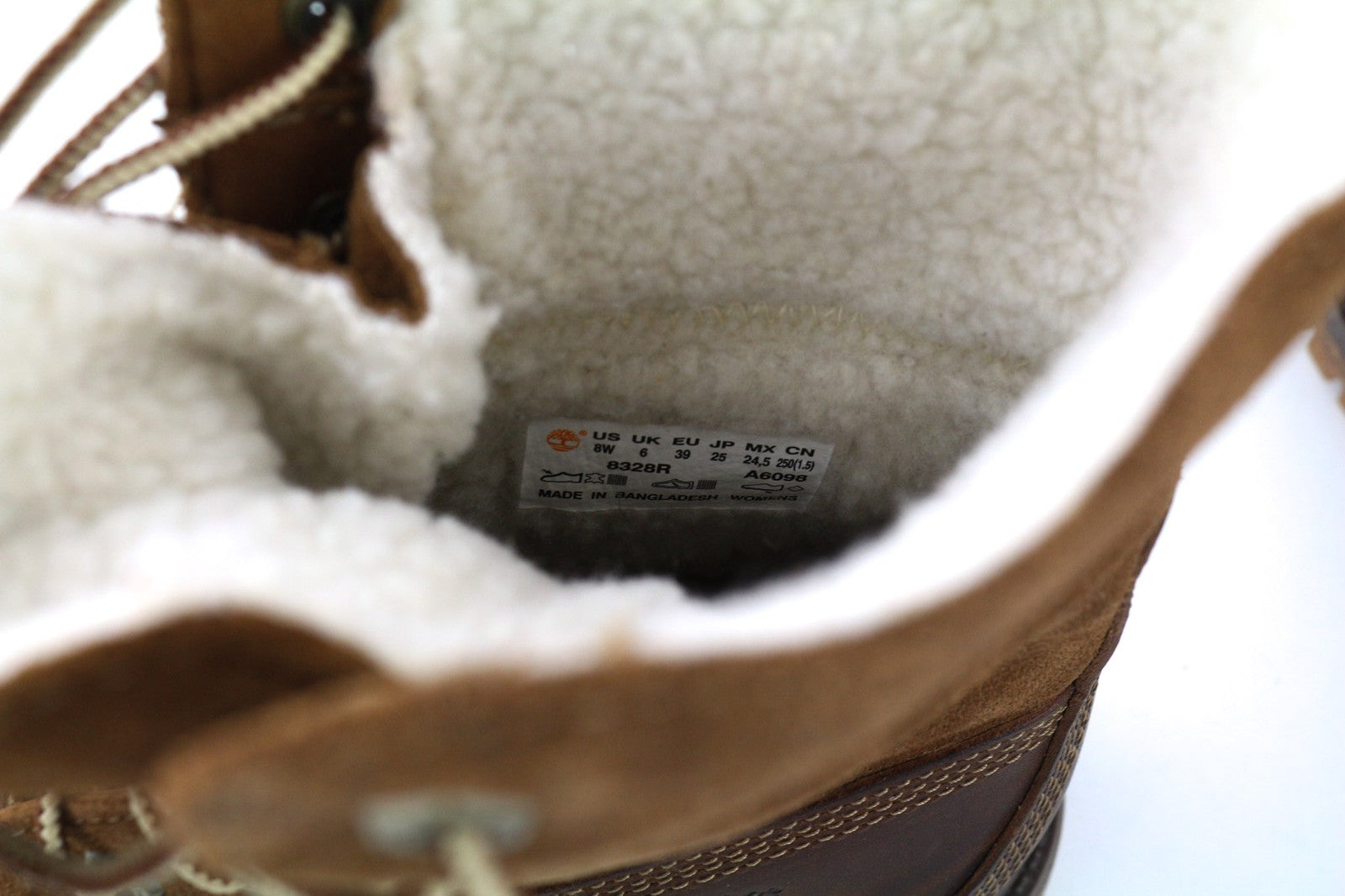 TIMBERLAND 8328R-A6098 Women's EU38.5/39 Brown Leather High-Top Sneakers