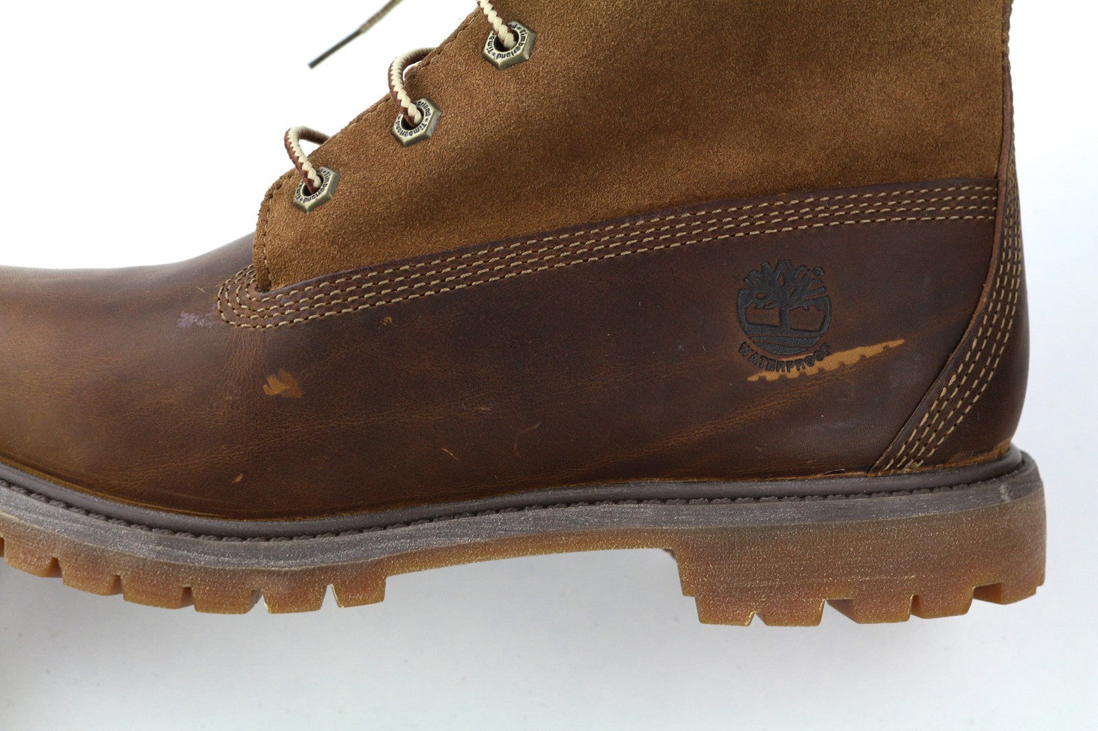 TIMBERLAND 8328R-A6098 Women's EU38.5/39 Brown Leather High-Top Sneakers