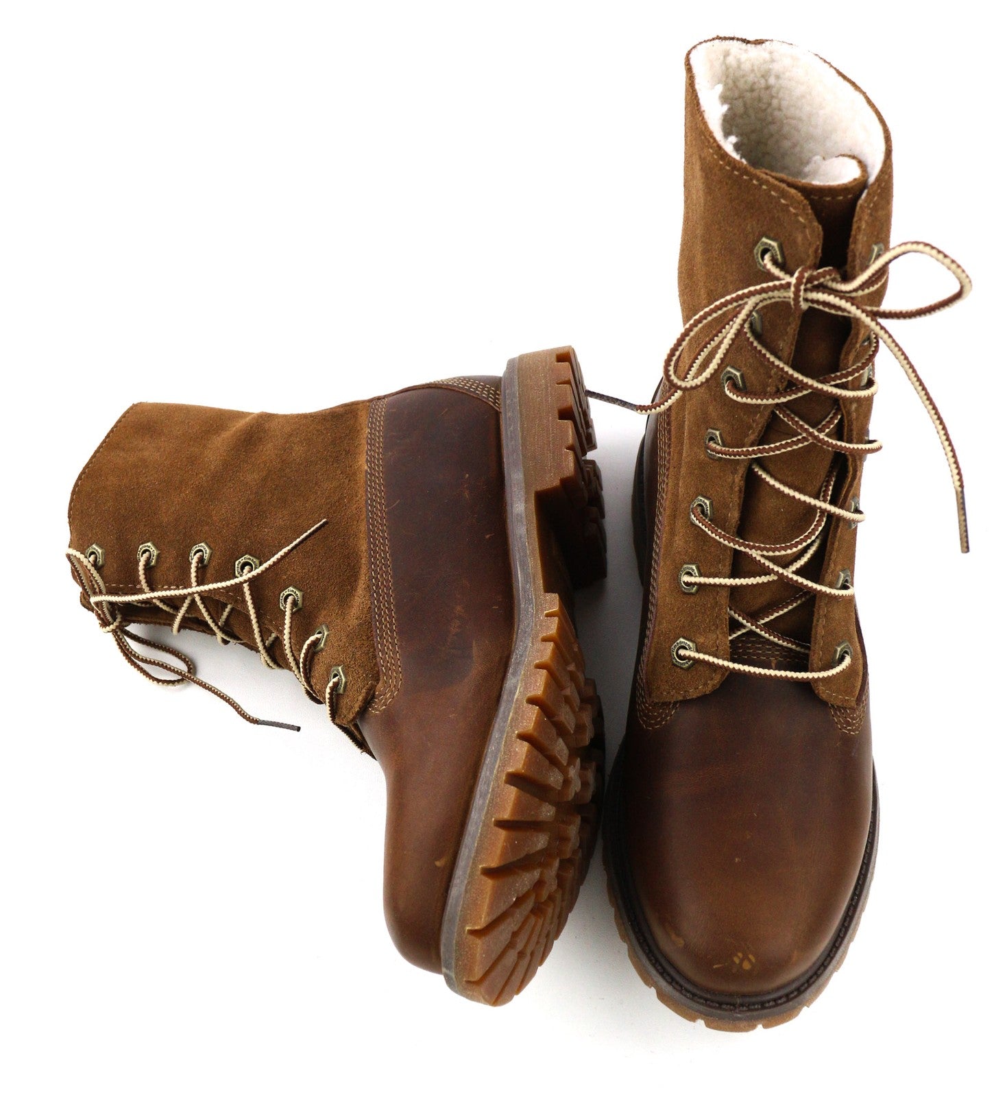 TIMBERLAND 8328R-A6098 Women's EU38.5/39 Brown Leather High-Top Sneakers