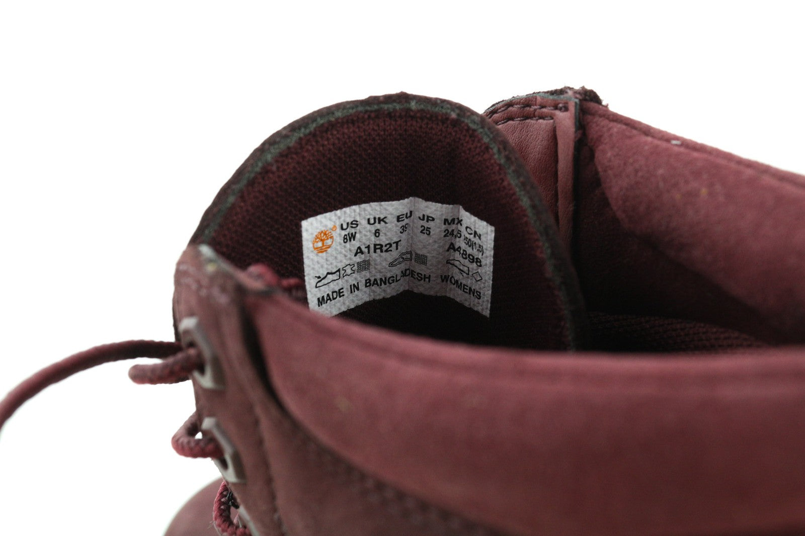 TIMBERLAND A1R2T-A4898 Women's EU39/40 Purple Leather Lace High-Top Trainers