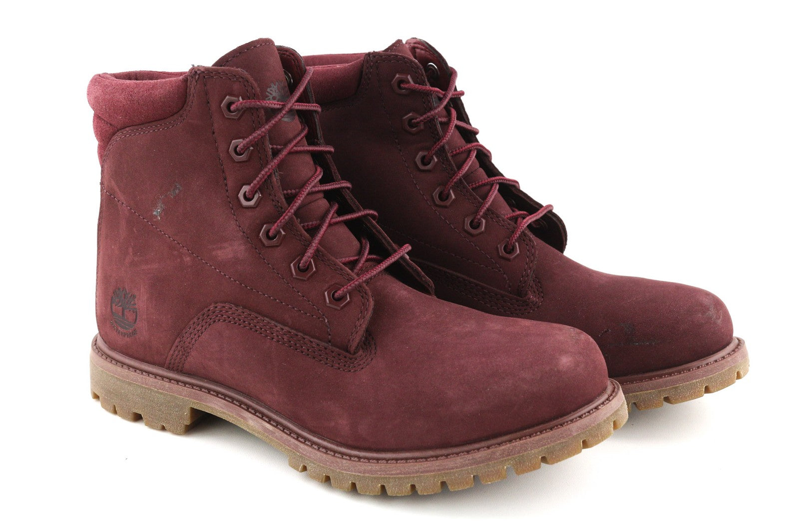 TIMBERLAND A1R2T-A4898 Women's EU39/40 Purple Leather Lace High-Top Trainers