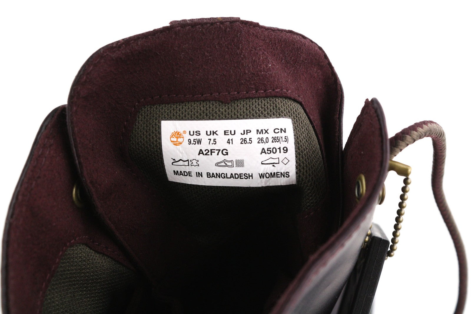 TIMBERLAND A2F7G Women's EU40/41 Dark Leather Mid-Top Almond-Toe Lace-Ups