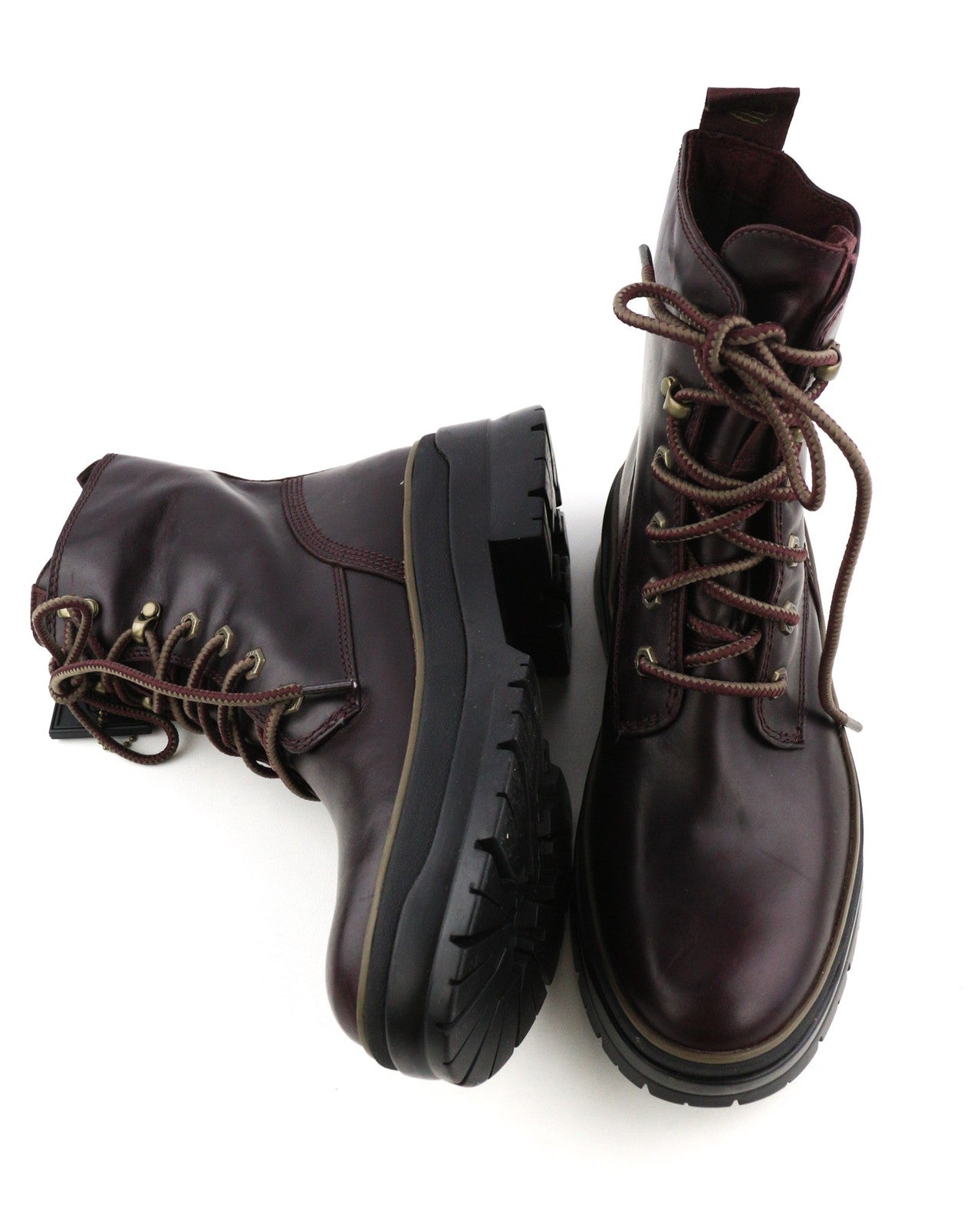 TIMBERLAND A2F7G Women's EU40/41 Dark Leather Mid-Top Almond-Toe Lace-Ups