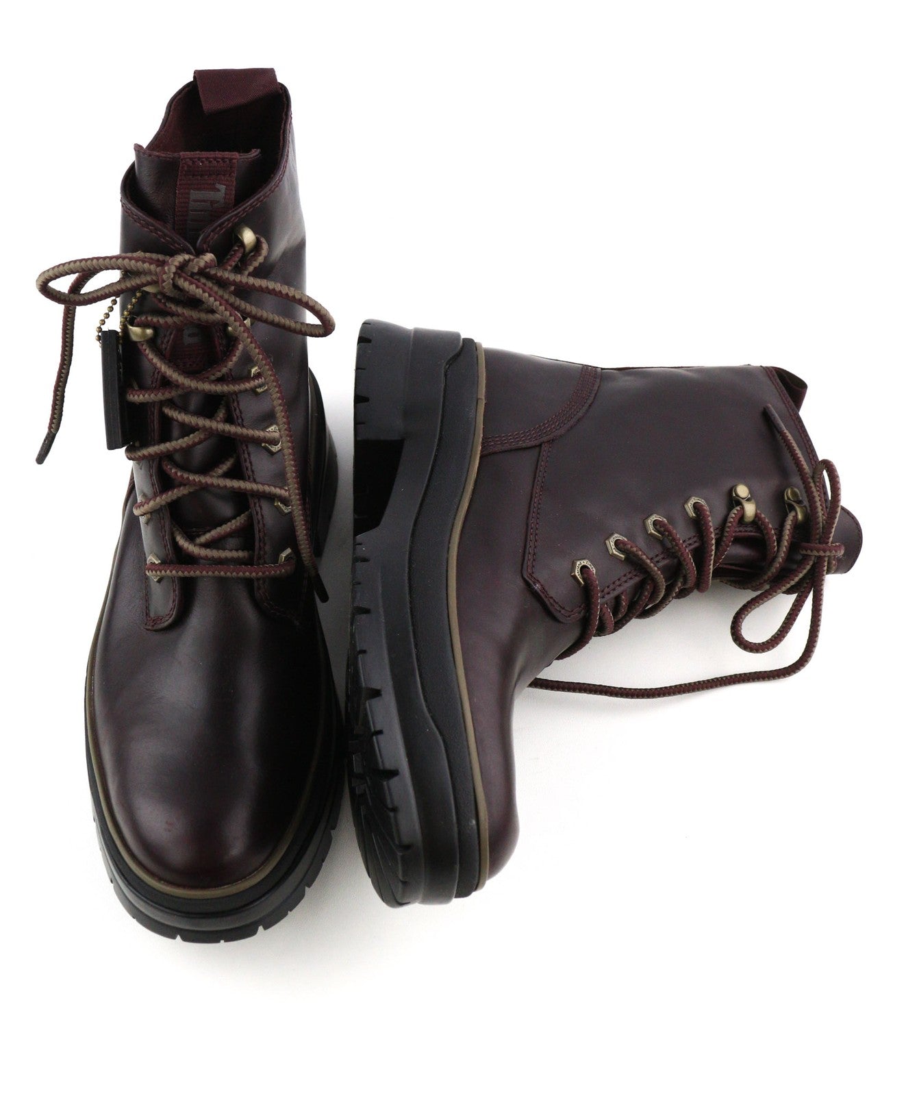 TIMBERLAND A2F7G Women's EU40/41 Dark Leather Mid-Top Almond-Toe Lace-Ups