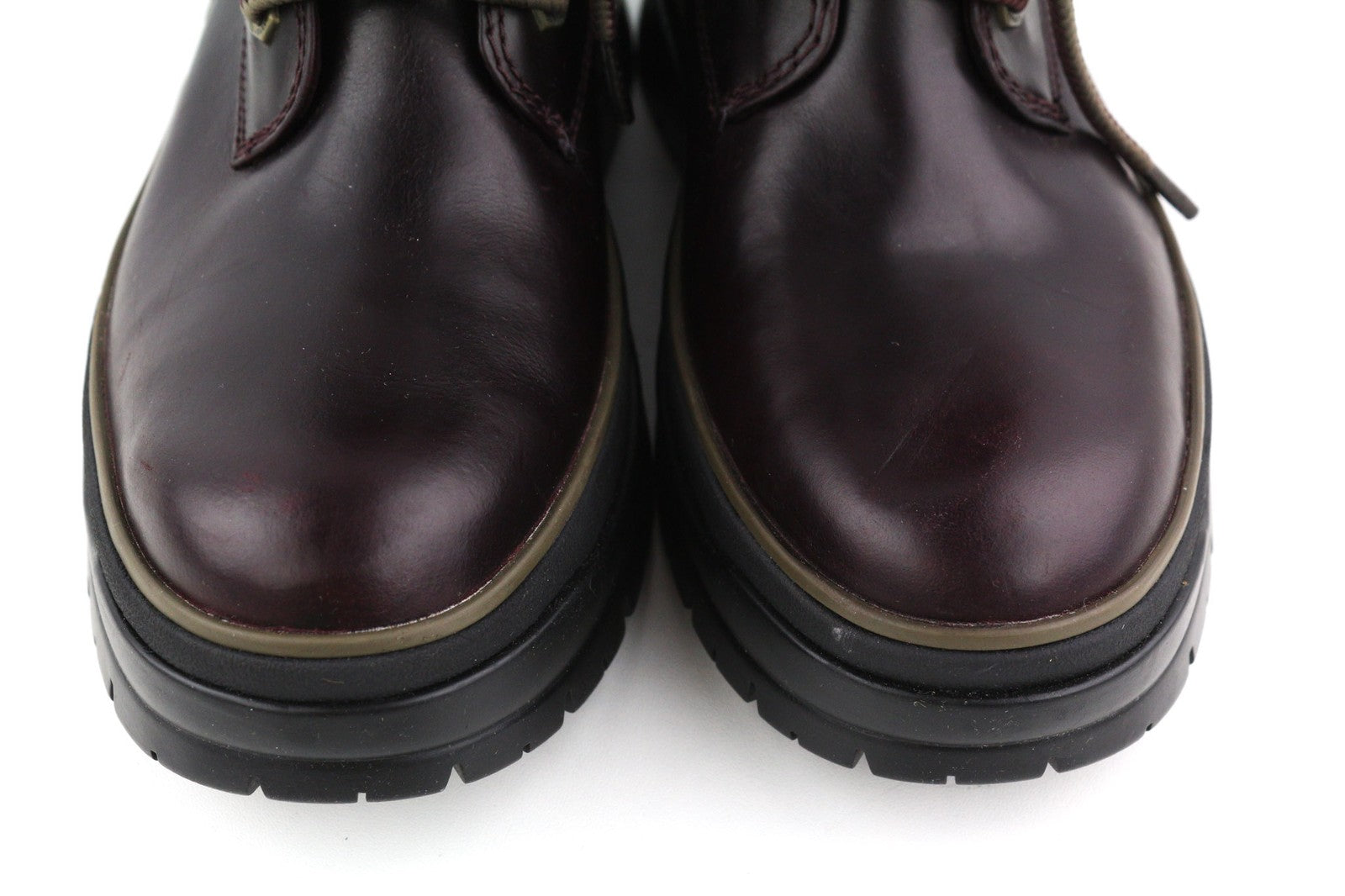 TIMBERLAND A2F7G Women's EU40/41 Dark Leather Mid-Top Almond-Toe Lace-Ups