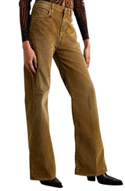 R13 Charlotee Women Trousers 30 Golden Brown Stretch Cord Faded FW25 RRP799