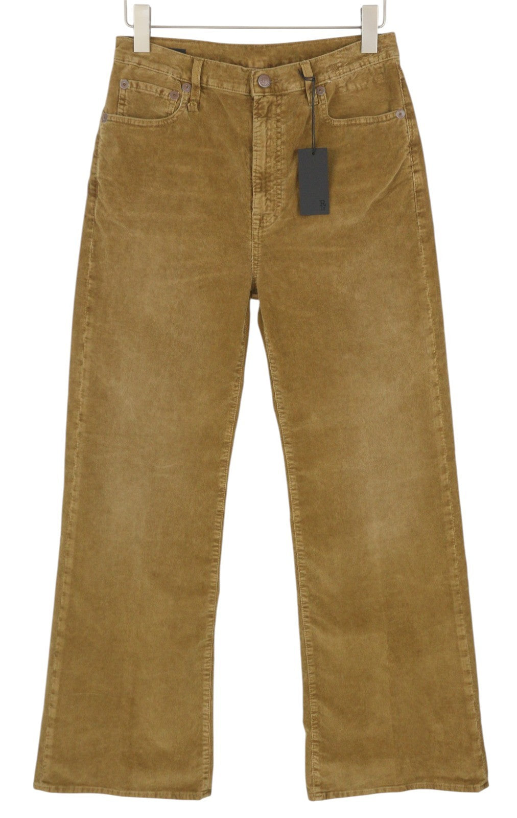 R13 Charlotee Women Trousers 30 Golden Brown Stretch Cord Faded FW25 RRP799