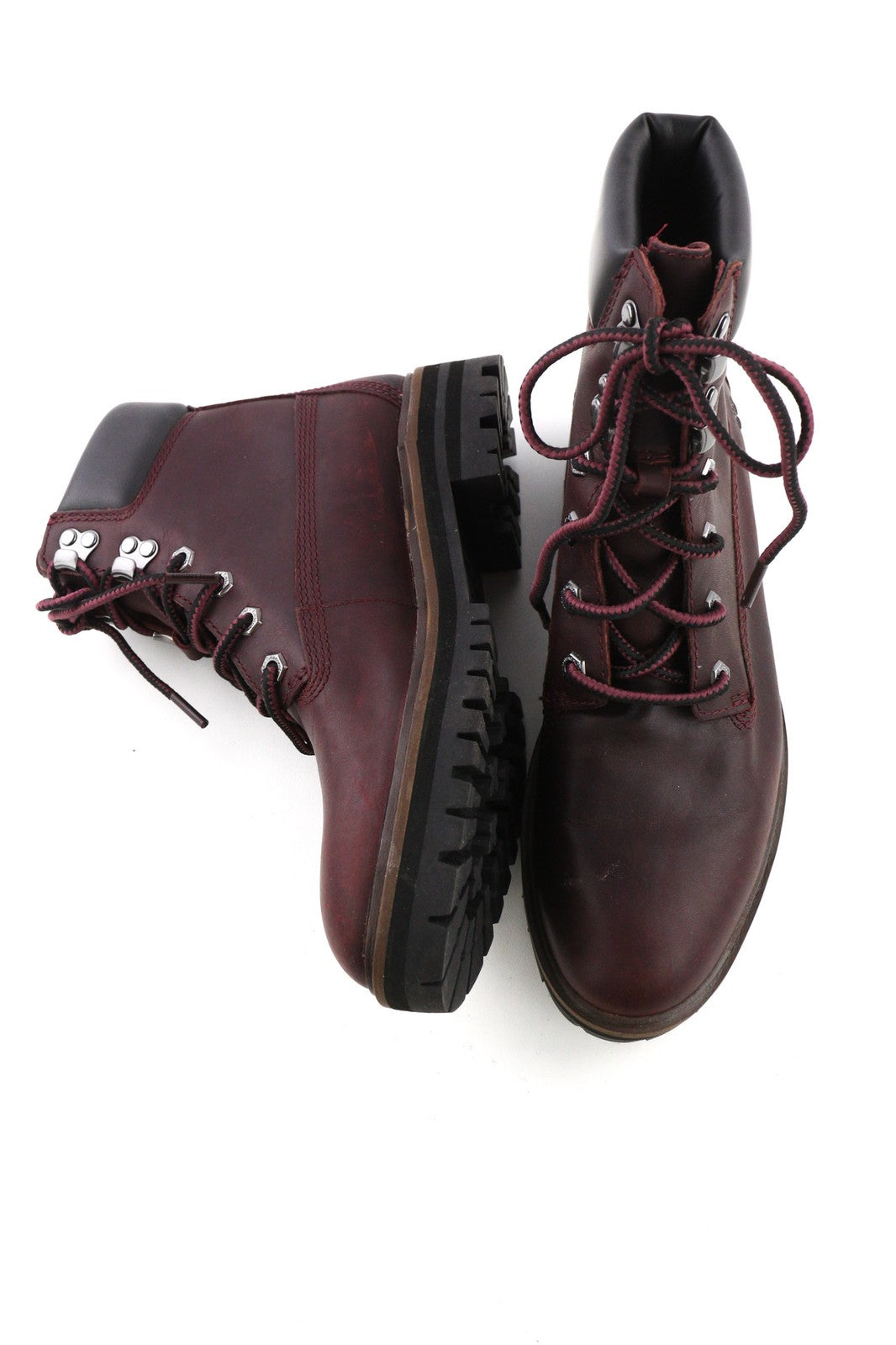 TIMBERLAND A1RCS-A3519 Women's EU38.5/39.5 Purple Leather Lace High-Top Boots