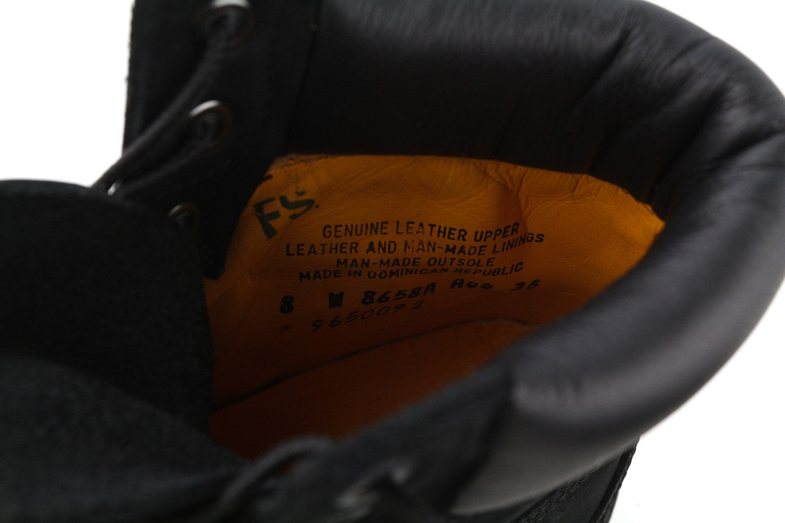 TIMBERLAND 8658A-A4235 Women's ~EU39/39.5 Black Leather High-Top Shoes