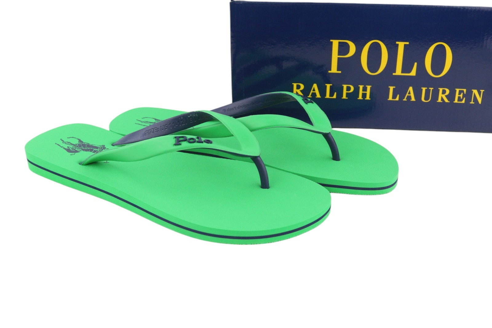 RALPH LAUREN Bolt-Sn-Csl Men's EU44/45 Green Casual Flip-Flops
