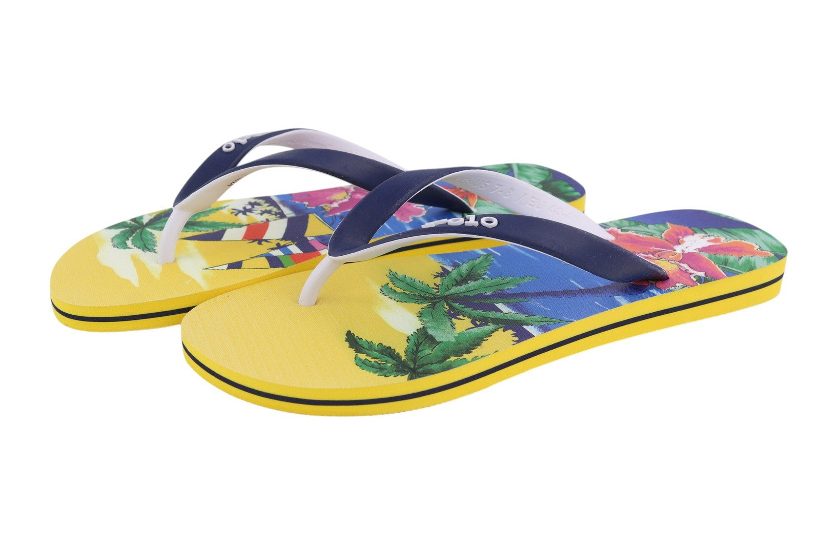 RALPH LAUREN Bolt-Sn-Csl Men's EU40/41 Aloha Print Flip-Flops