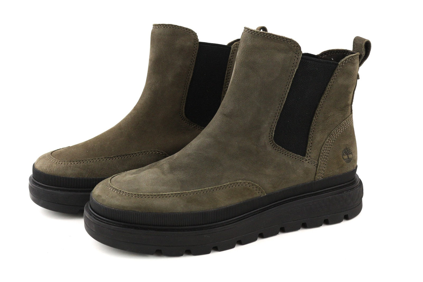 TIMBERLAND A2JPJ-A6319 Women's EU38.5/39 Khaki Leather Pull-On High-Top Boots